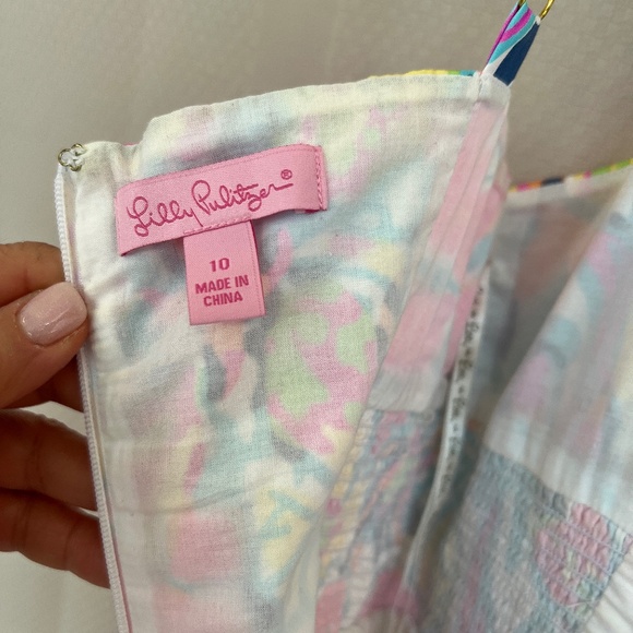 Lilly Pulitzer Christine Besame Mucho Smocked Poplin Fit & Flare Dress Sz10 - Picture 12 of 16